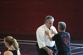 Rencontre B.S.S. / Aïkido, un super stage de 3 heures orchestré conjointement par Laurent GILLI pour le B.S.S. et Stéphane Le Derf pour l'aïkido. 