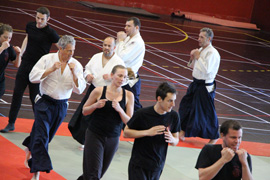 Rencontre B.S.S. / Aïkido, un super stage de 3 heures orchestré conjointement par Laurent GILLI pour le B.S.S. et Stéphane Le Derf pour l'aïkido. 